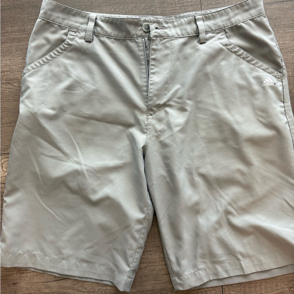 Adidas Men's Light Gray Flat Front Shorts